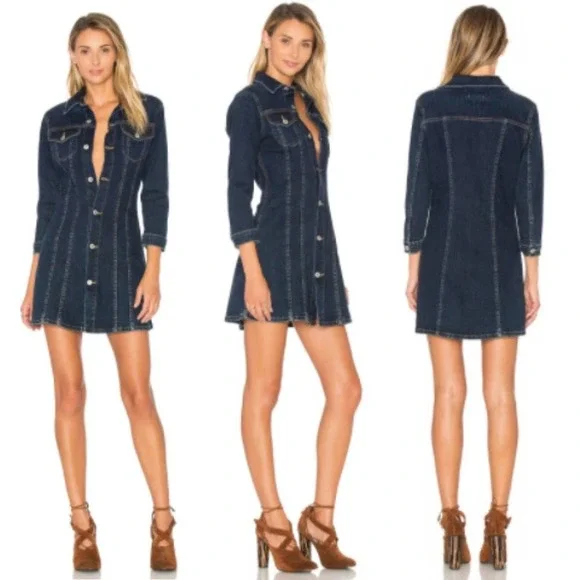 tularosa denim dress Tularosa Overall Dress Sophia Denim Distressed Jumper Womens Size Small Mini